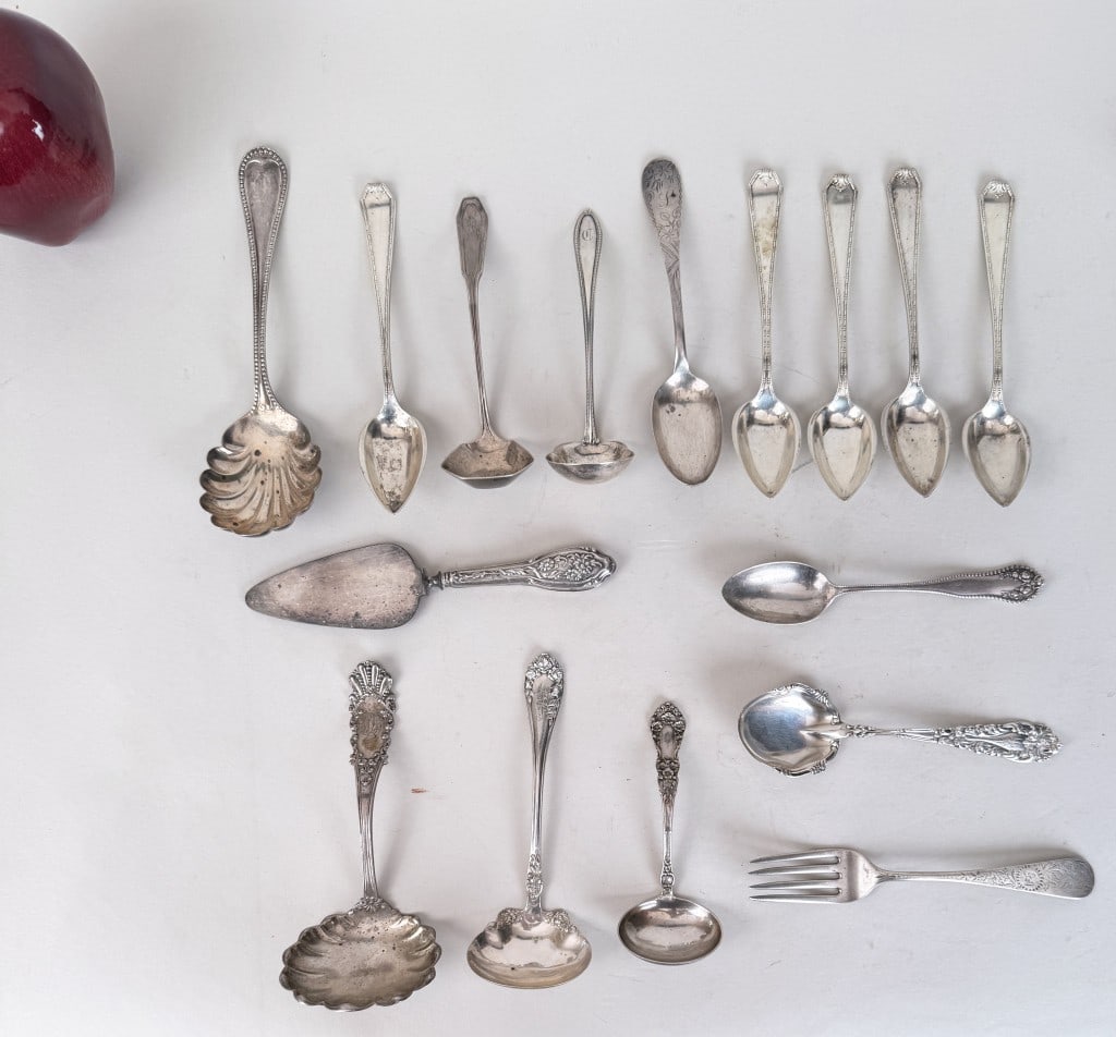 Large Estate Group Assorted Sterling Flatware (1 of 6)