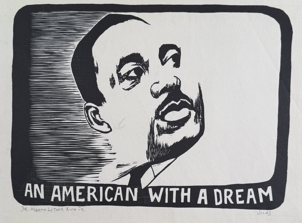 M. Jules, "An American With A Dream", Woodcut (1 of 7)