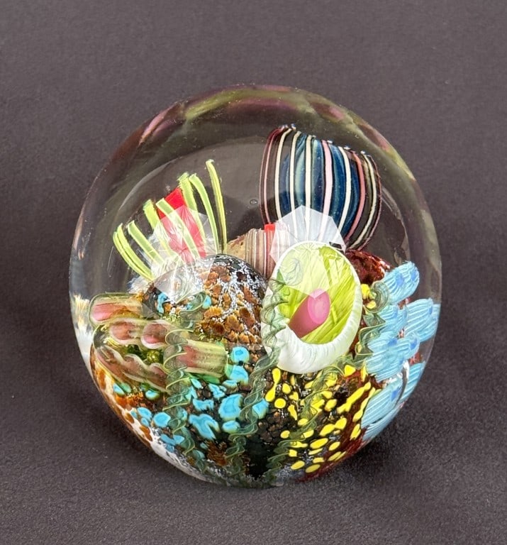 Large Signed Coral Reef Paperweight (1 of 7)