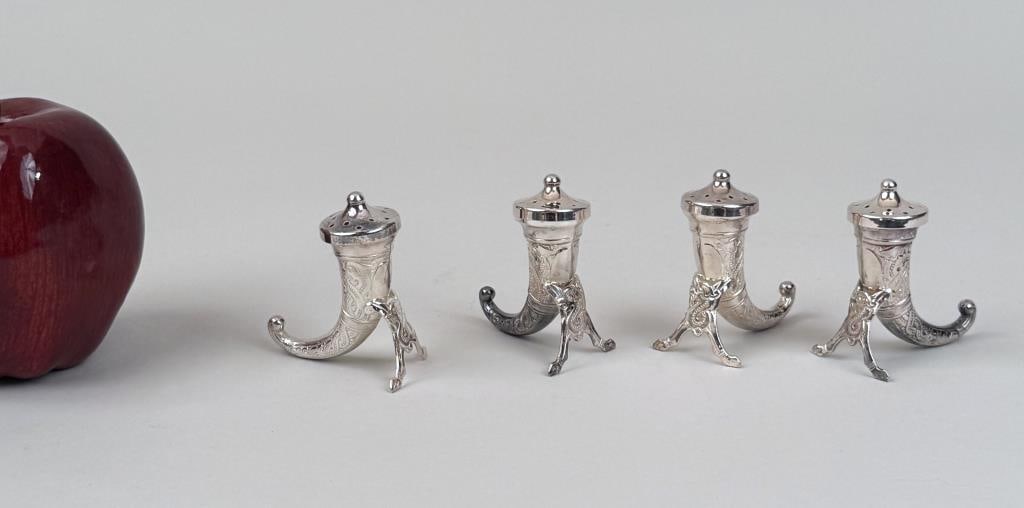 Four Theordore Olsen Silver Viking Horn Shakers (1 of 7)