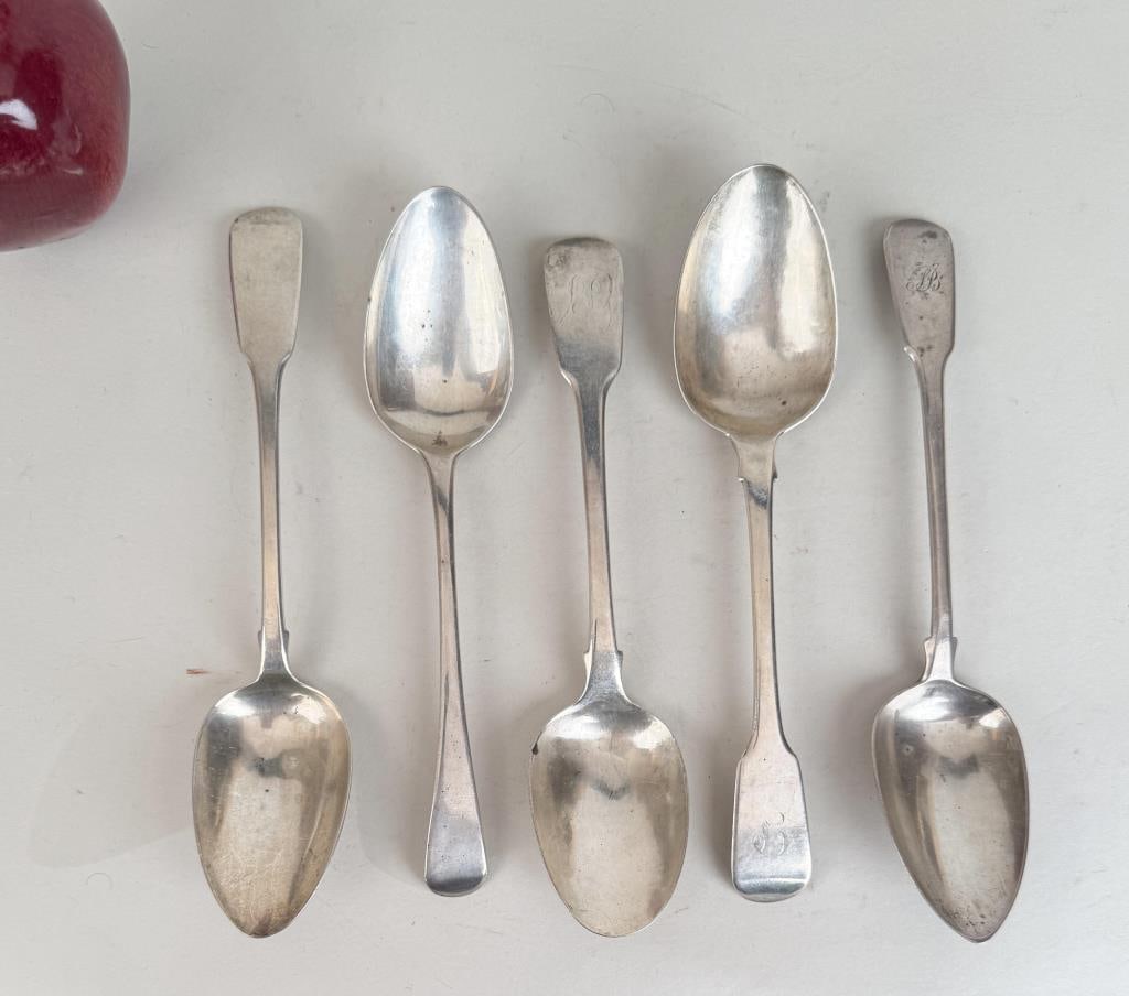 Five English Sterling Table / Serving Spoons (1 of 4)