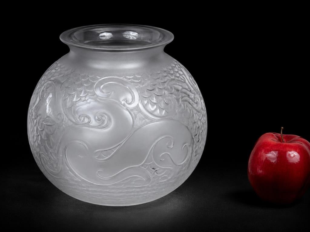 Lalique X'ian Dragon Art Glass Vase (1 of 7)