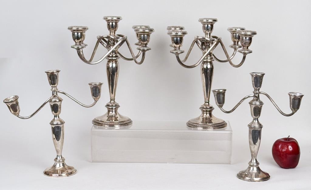 Two Pair Weighted Sterling Candlesticks (1 of 4)