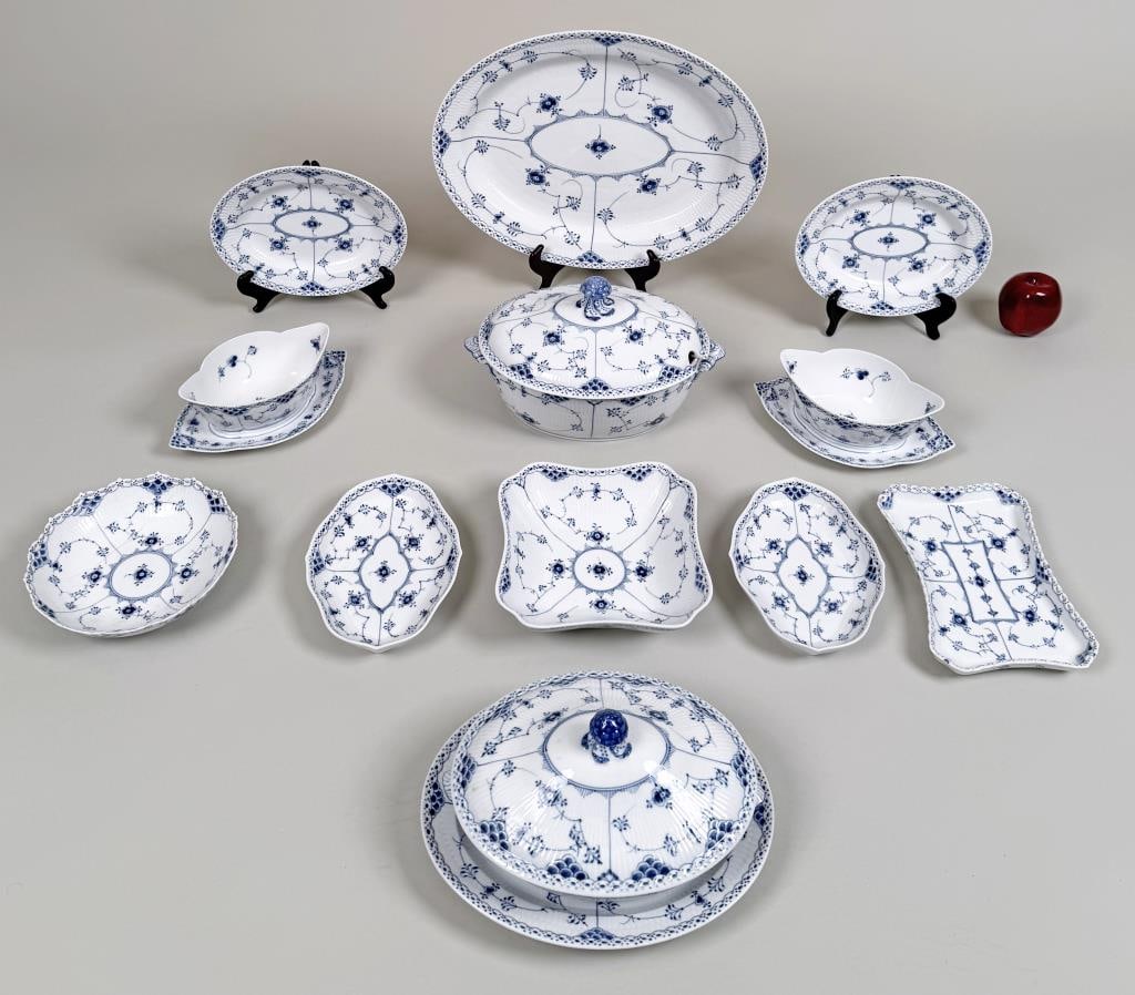 Twelve Royal Copenhagen Blue Fluted Serving Pieces (1 of 11)