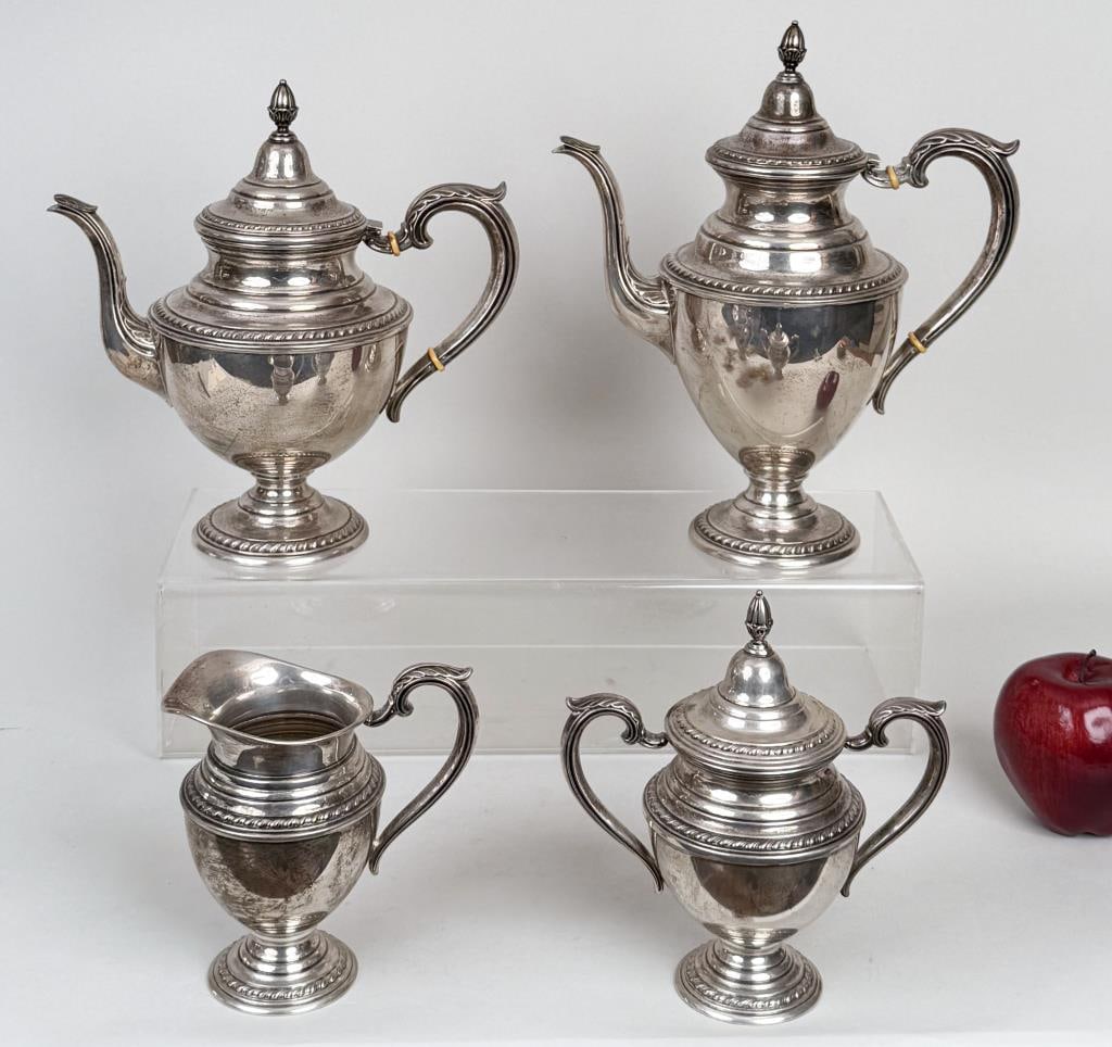 Four Piece Rogers Sterling Tea & Coffee Service (1 of 6)