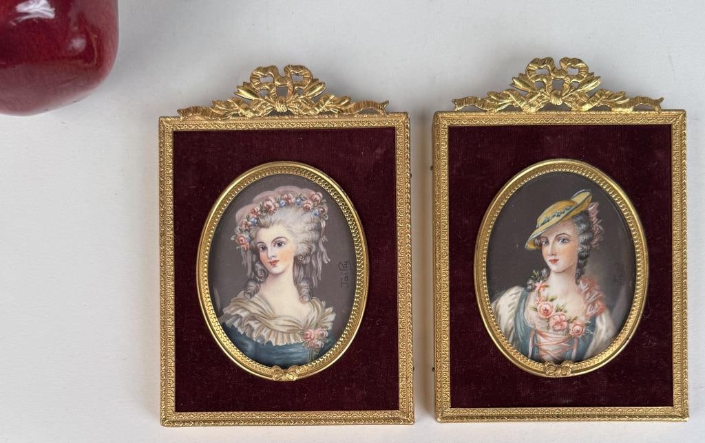 Two French Portrait Miniatures of Ladies (1 of 6)