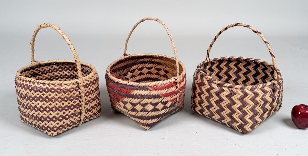 Three Large Choctaw Swamp Cane Egg Baskets (1 of 9)