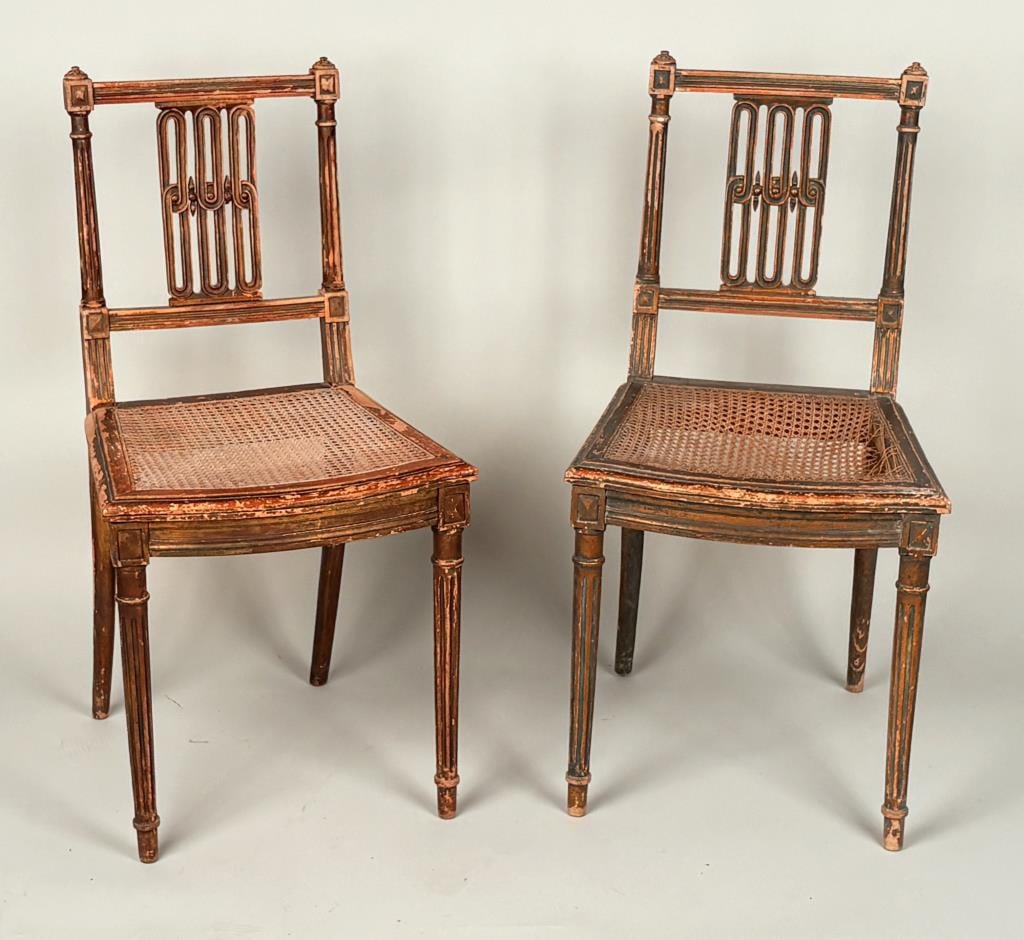 Pair George III Painted Beech Fancy Chairs (1 of 11)