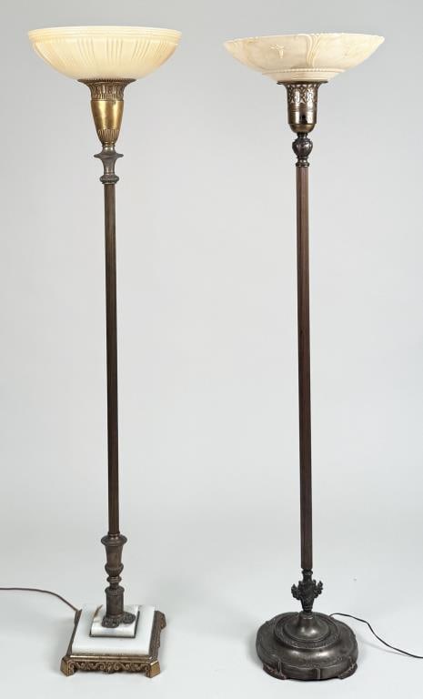 Two Vintage Metal Torchere Floor Lamps (1 of 5)
