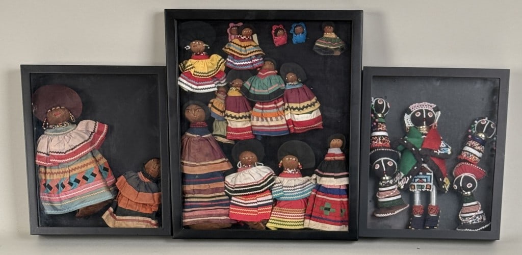 Three Shadowboxes of Ethnographic Dolls (1 of 4)