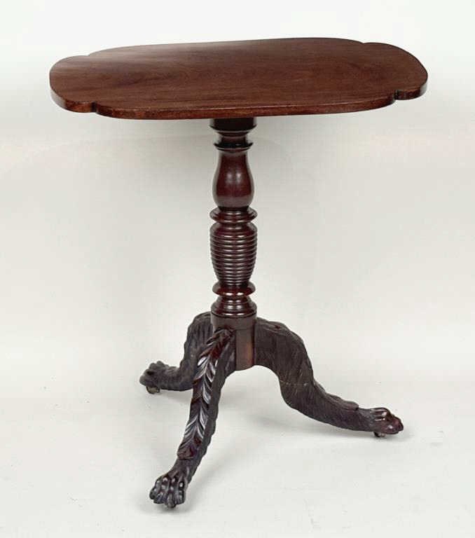 NY Classical Carved Mahogany Tip Table (1 of 12)