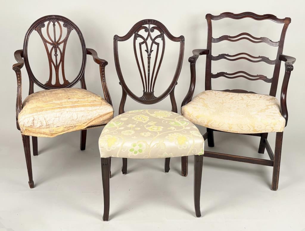 Group Three George III Carved Mahogany Chairs (1 of 20)