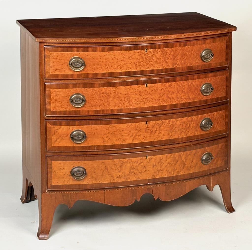 Portsmouth Hepplewhite Inlaid Swell Front Chest (1 of 18)