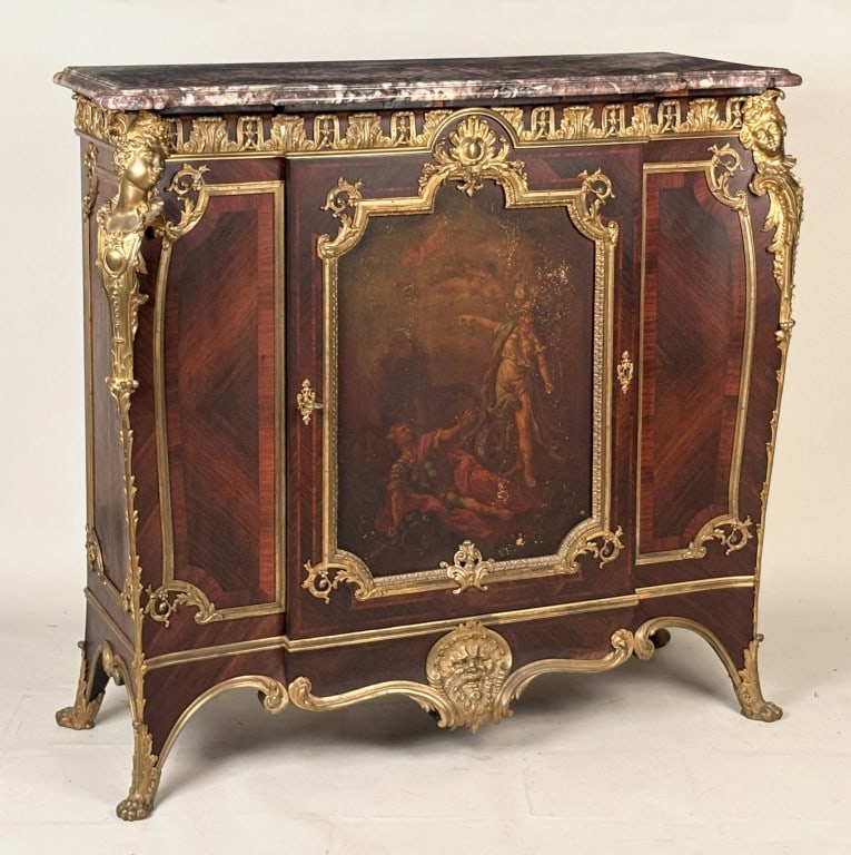 Louis XVI Style Gilt Bronze Mounted M/T Commode (1 of 20)