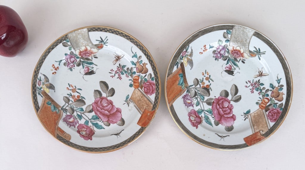 Two Chinese Export Famille Rose Porcelain Plates (1 of 6)