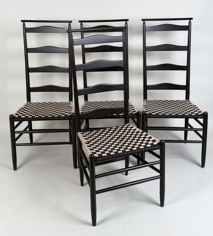Set Four Bespoke Shaker Style Side Chairs (1 of 8)