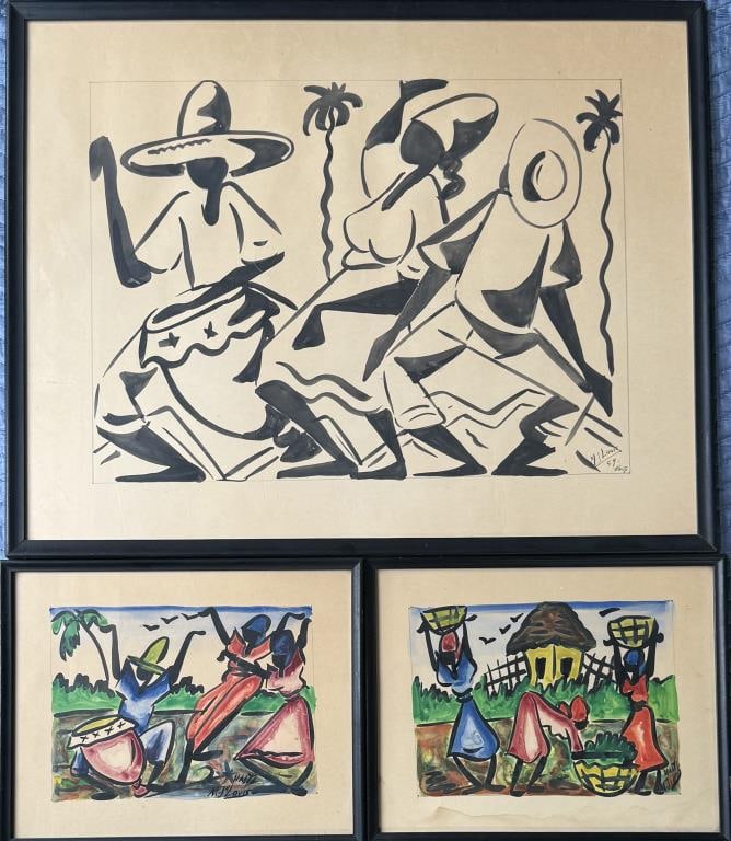 Group M.J. Louis Haitian Watercolors (1 of 7)