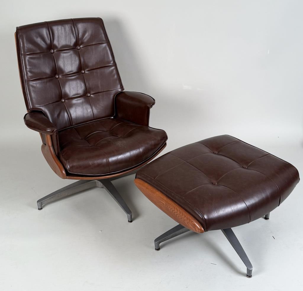 Heywood Wakefield Easy Chair & Ottoman (1 of 9)