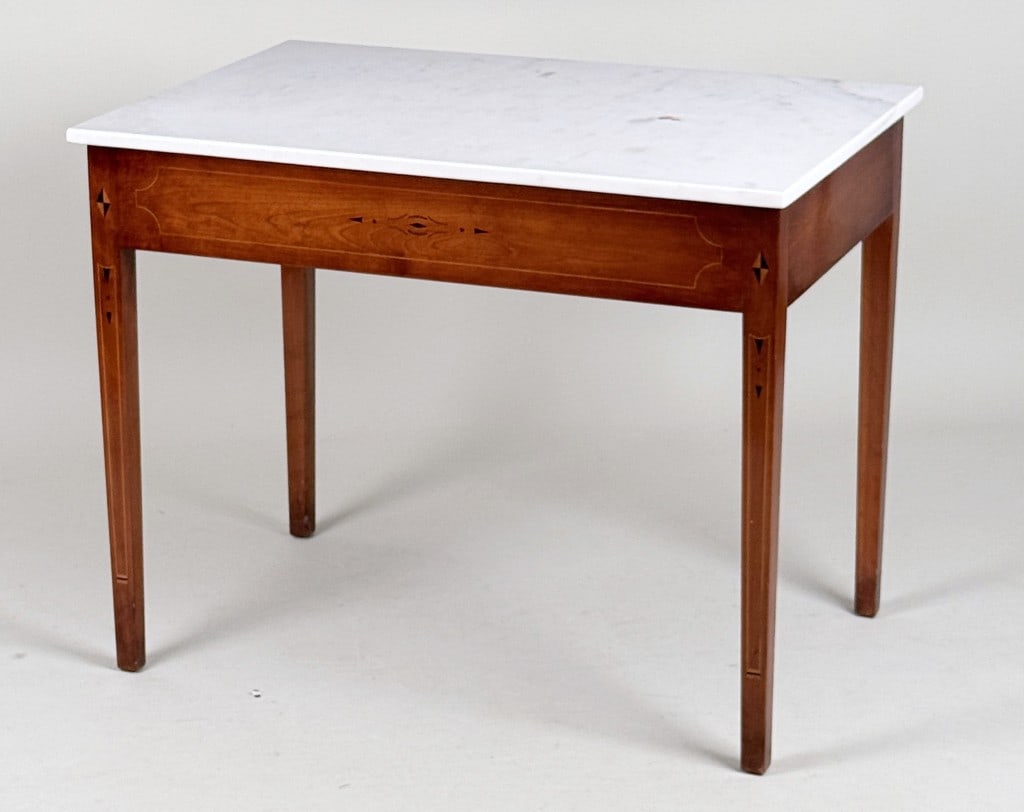 Replica CT Inlaid Cherry Marble Top Mixing Table (1 of 12)