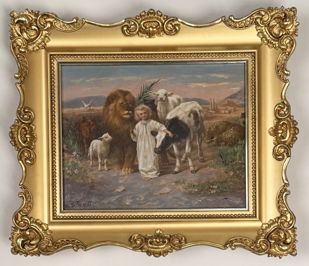 W. Strutt, Painting of Girl & Animals (1 of 4)