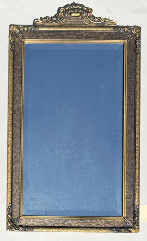 Continental Style Gilt Tone Mirror, Beveled Glass (1 of 6)