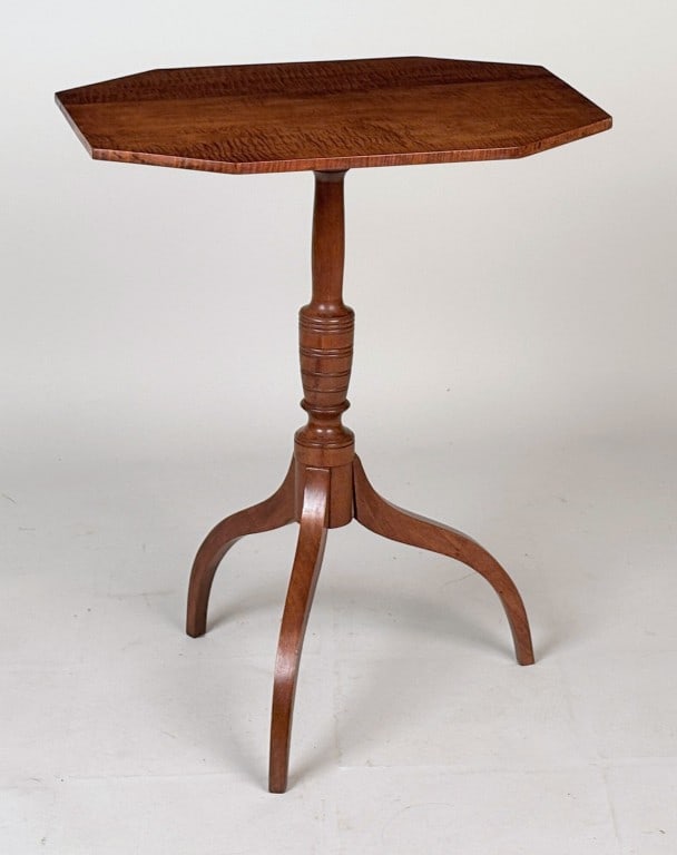 New Hampshire Birch & Maple Octagonal Candlestand (1 of 8)