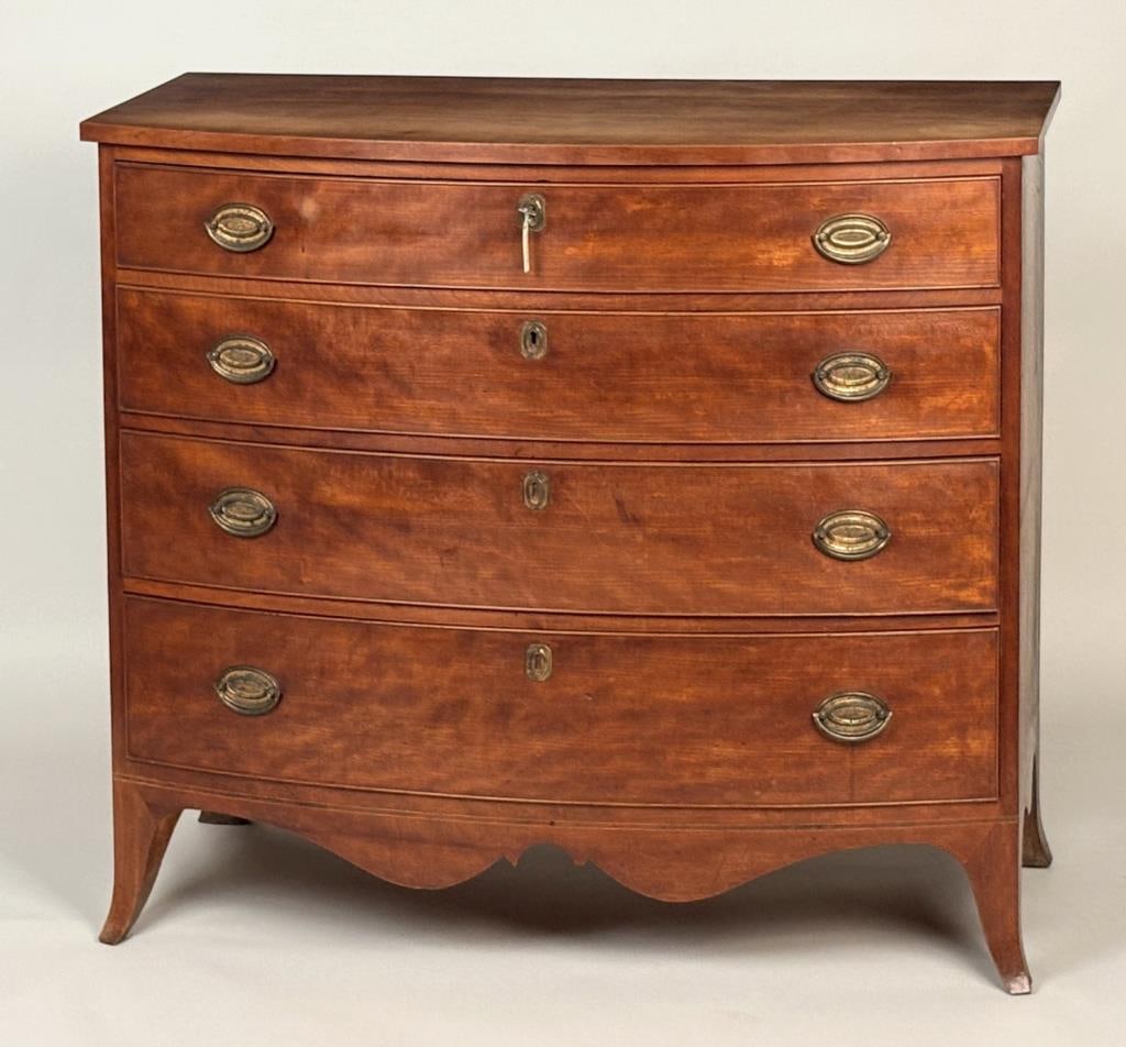 Loomis Family Litchfield CT Cherry Bow Front Chest (1 of 20)