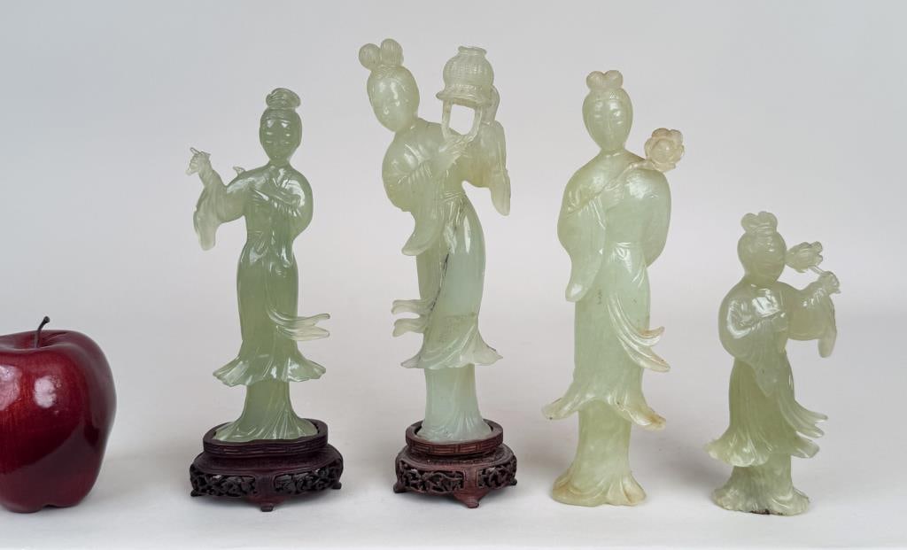 Four Chinese Carved Hardstone Guanyin Figures (1 of 7)