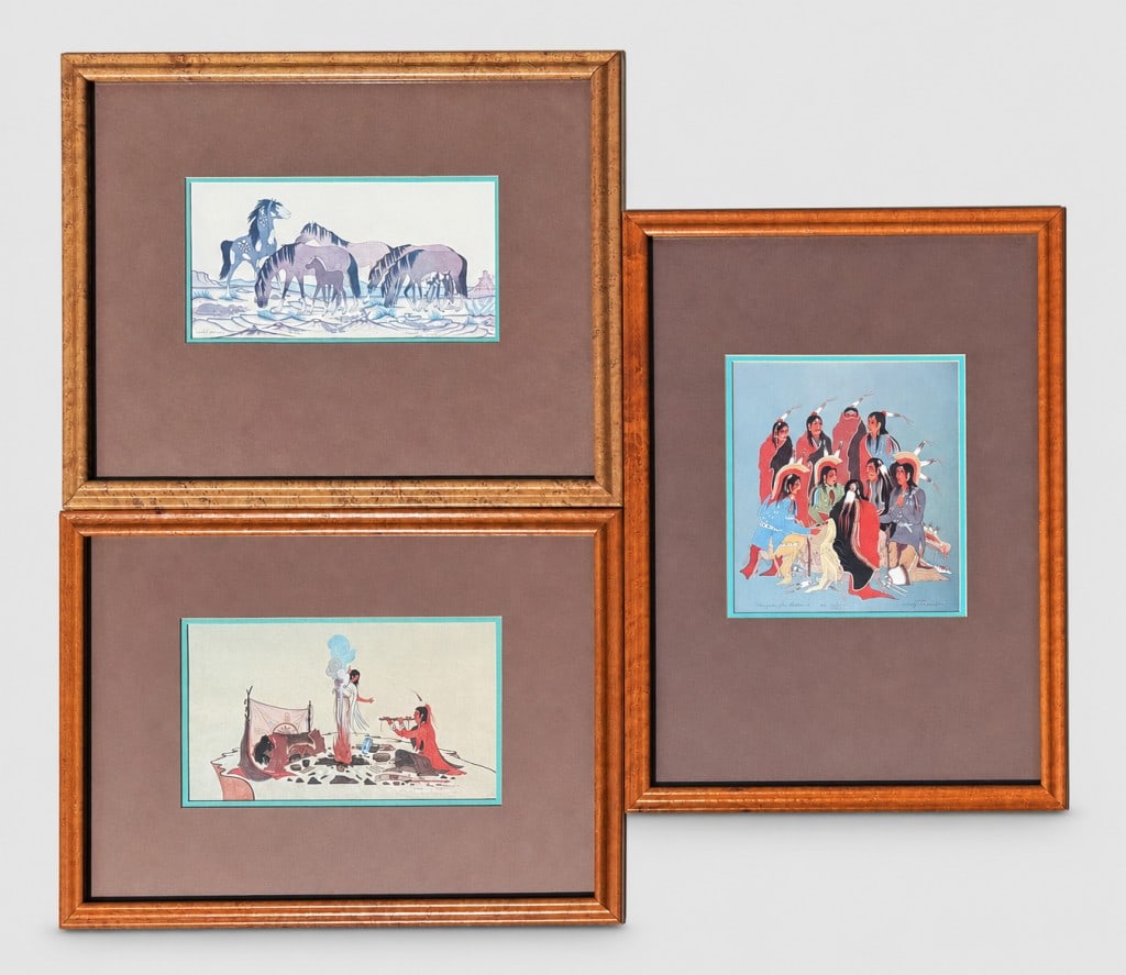 W. Crumbo, Three Signed Native American Artworks (1 of 6)