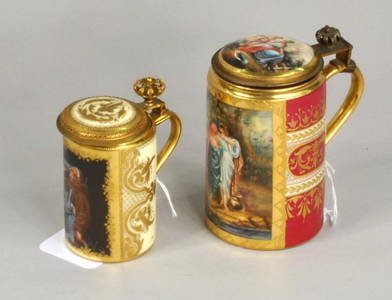 Two Royal Vienna Porcelain Steins