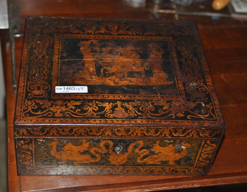 Regency Stencil Decorated Box (1 of 3)