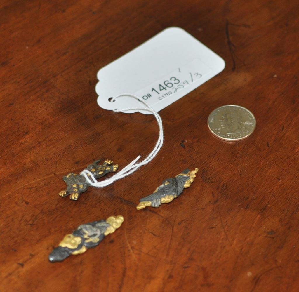Three Japanese Mixed Metals Menuki (1 of 1)