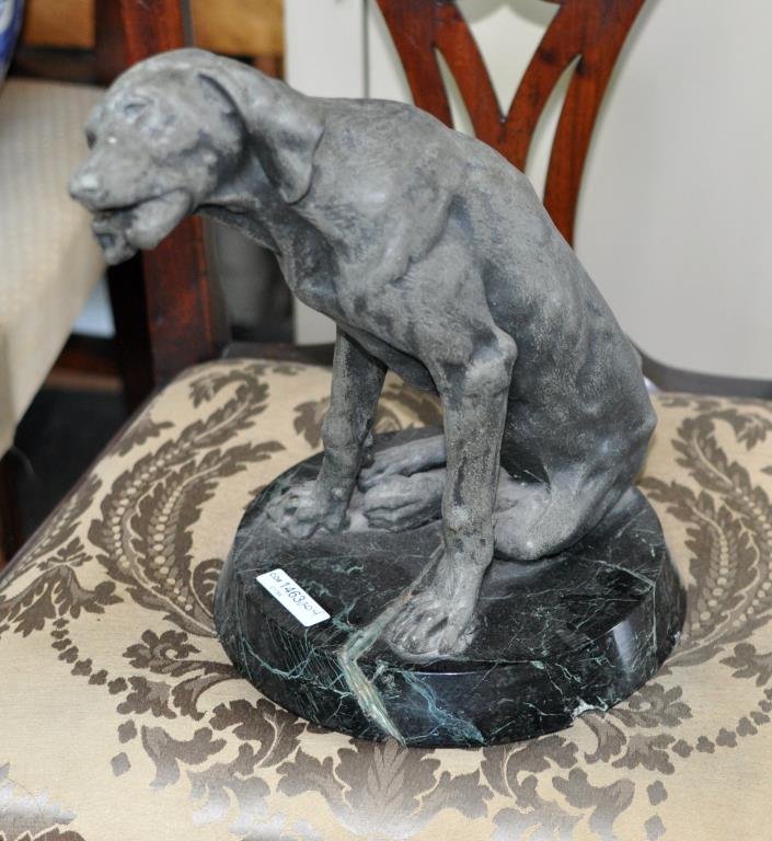 French Spelter Sculpture of Hound (1 of 2)