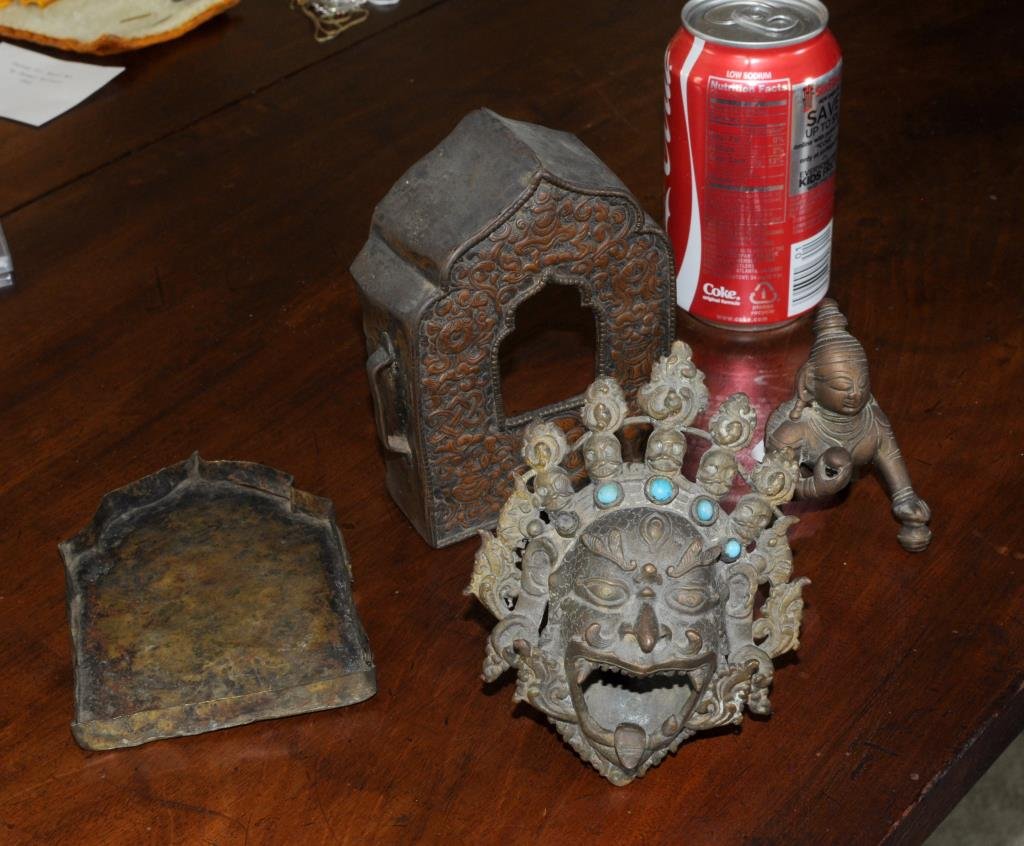 Three Tibetan Indian Bronze/Brass Items (1 of 2)