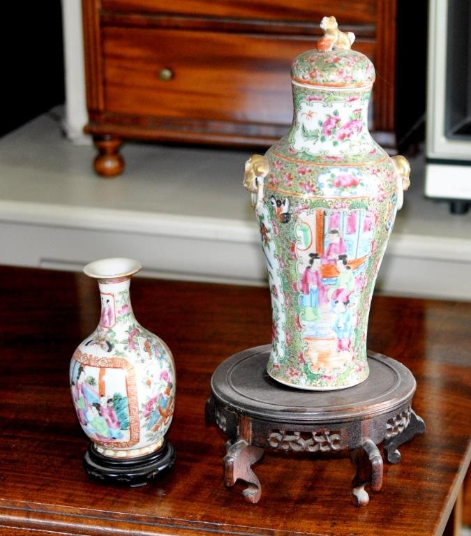 Two Mandarin Rose Medallion Porcelain Items (1 of 1)