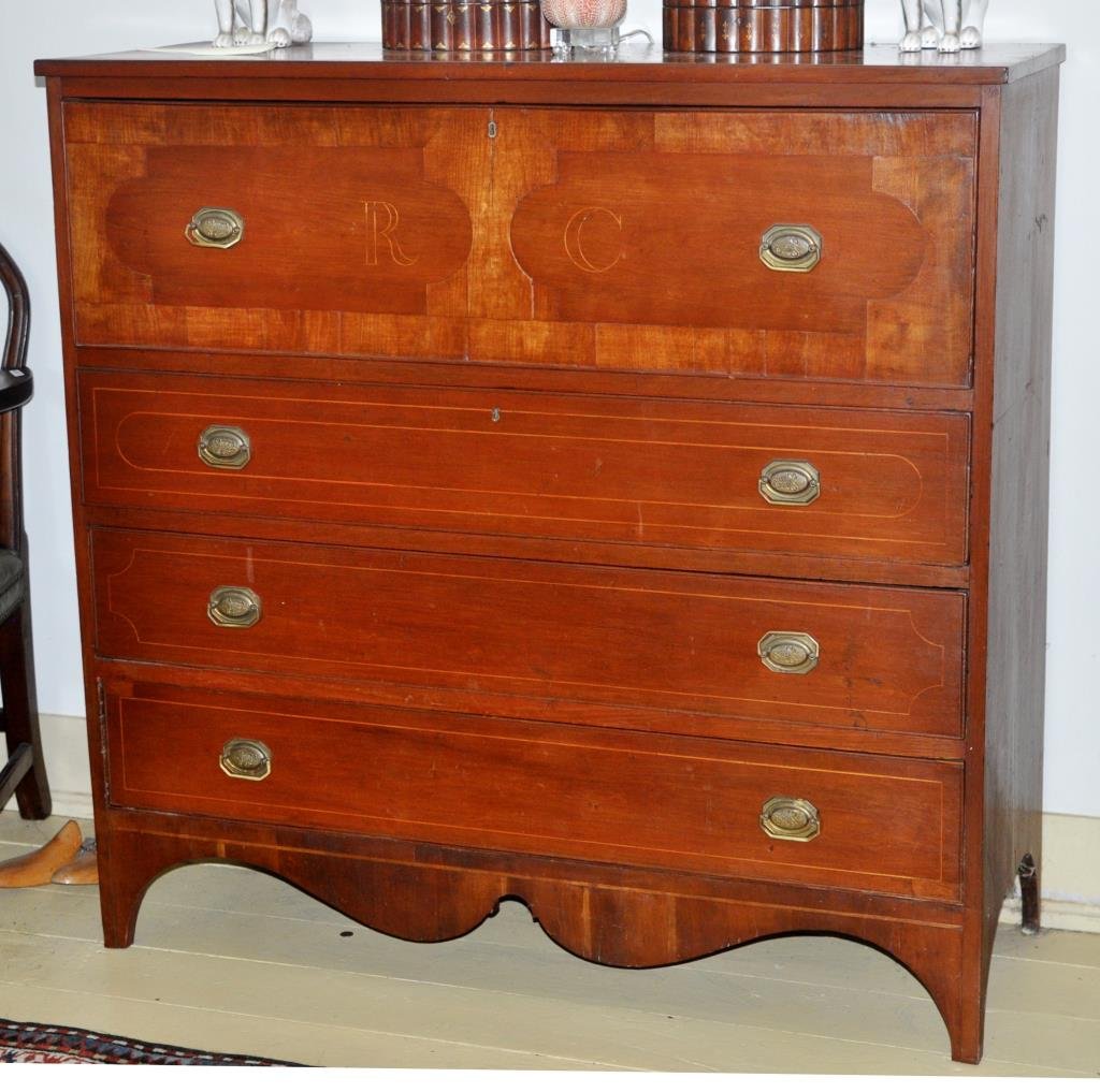 Possibly Vermont Inlaid Cherry Chest ("RC") (1 of 10)