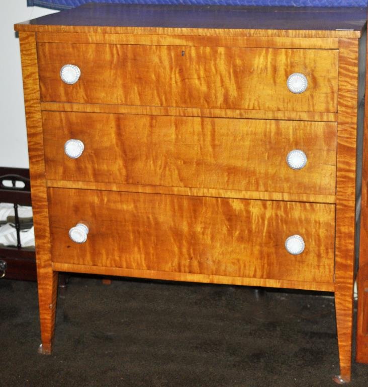 American Federal Tiger Maple Chest (1 of 1)