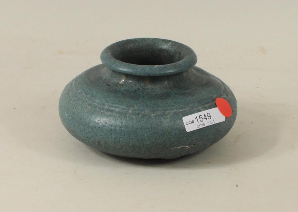 Attr. To Grueby Pottery Squat Bulbous Vase (1 of 2)