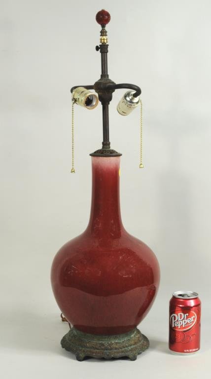 Fine Chinese Sang de Boeuf Vase/Lamp (1 of 2)