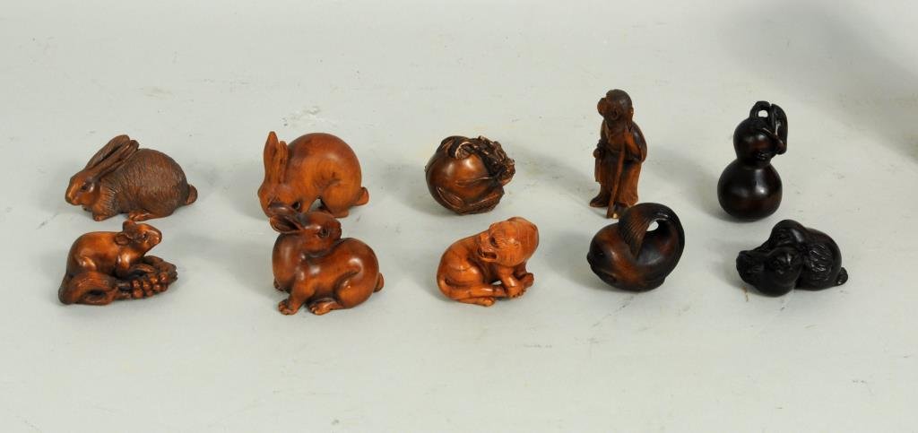 Group Ten Japanese Netsukes (1 of 2)