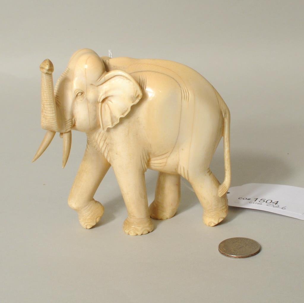 Indian Carved Ivory Elephant (1 of 2)