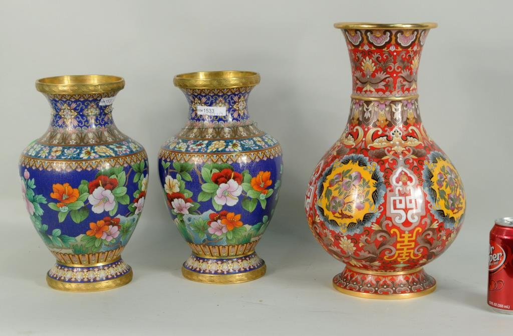 Group Three Japanese Cloisonne Urns (1 of 5)