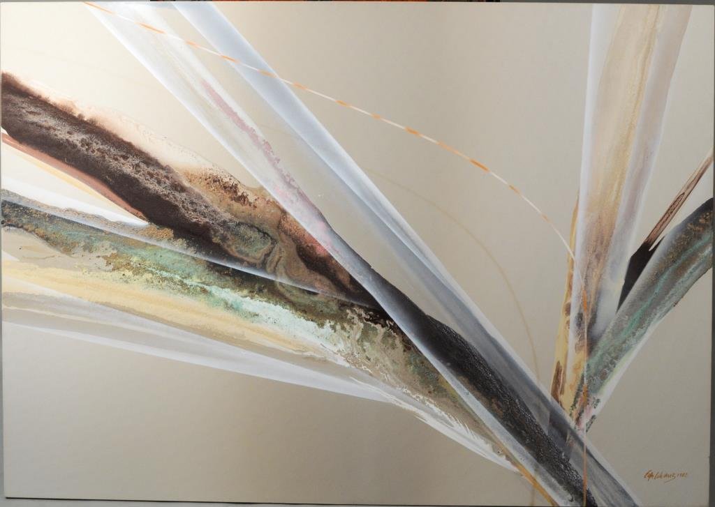 Modernist School "Abstract" Mixed Media/Canvas (1 of 2)