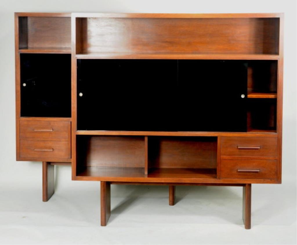 Pair Mid Century Walnut Cabinets (1 of 5)