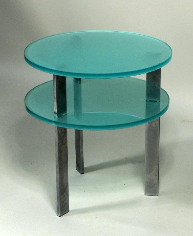 Glass & Chrome Modernist Round Table (1 of 2)