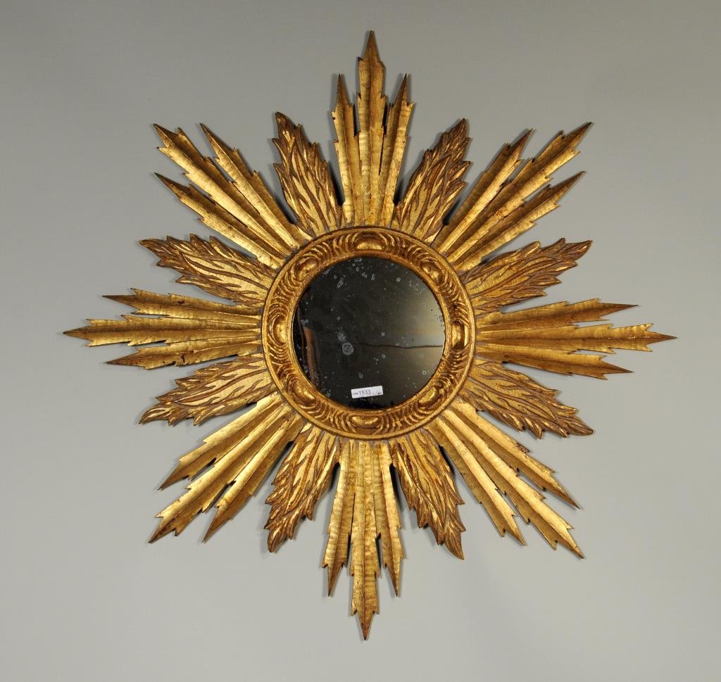 Spanish Carved & Gilded Starburst Mirror (1 of 1)