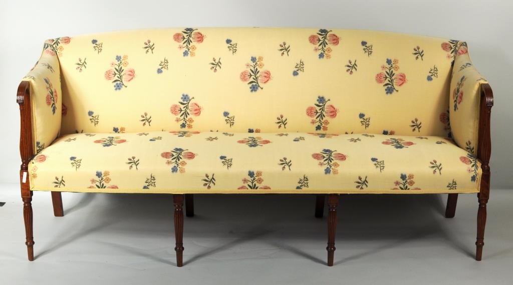 Fine Sheraton Carved & Inlaid Mahogany Sofa (1 of 6)