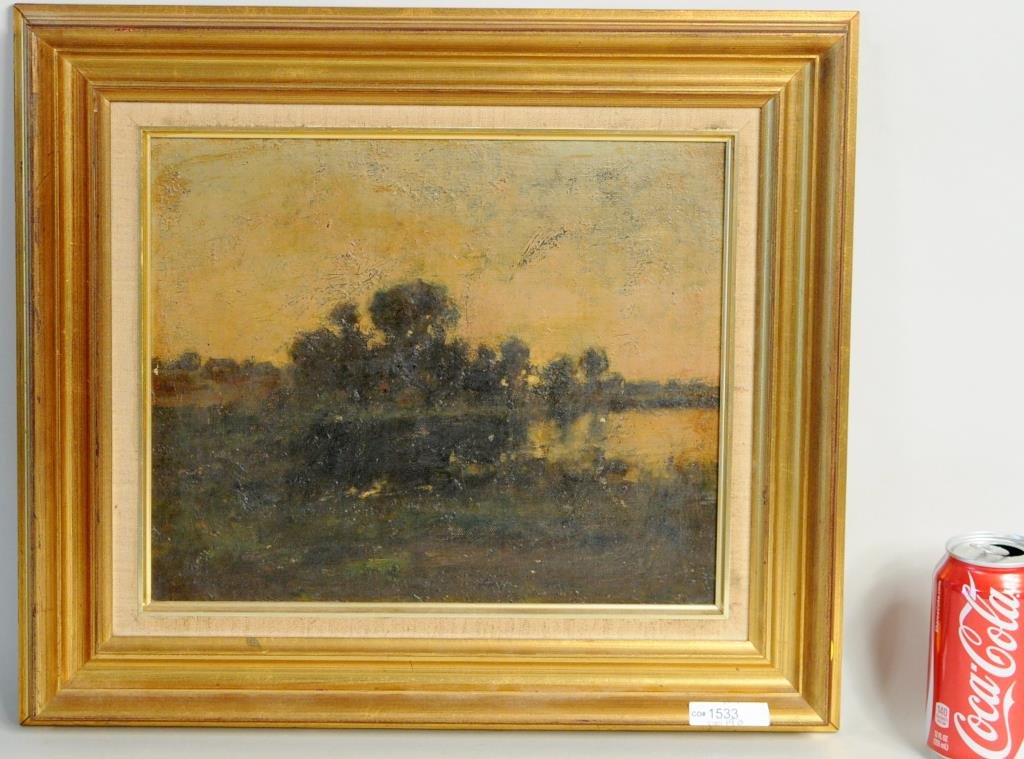 Attributed Max Weyl "Sunset Landscape Scene" O/B (1 of 2)
