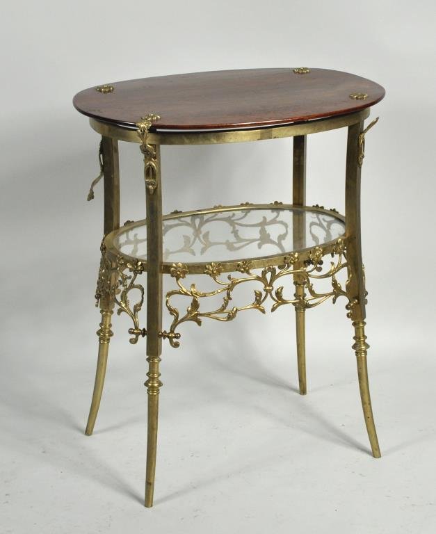 Art Nouveau Bronze Mounted Side Table (1 of 3)
