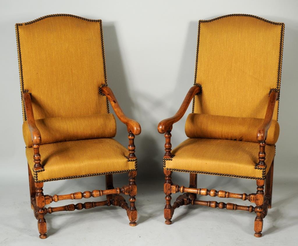 Pair French Provincial Upholstered Bergere Chairs (1 of 3)
